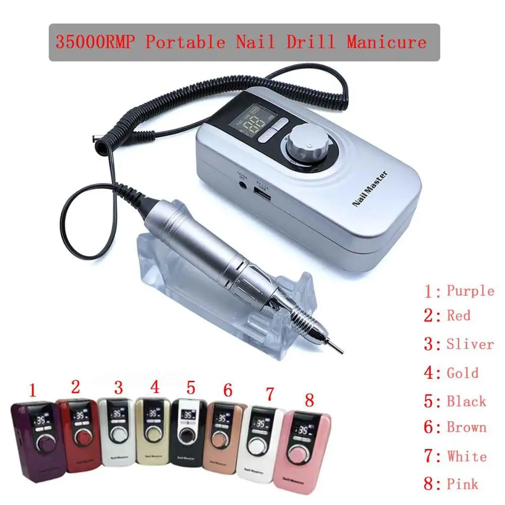 Фрезер маникюрный портативный 35000RMP с аккумулятором и европейской вилкой |