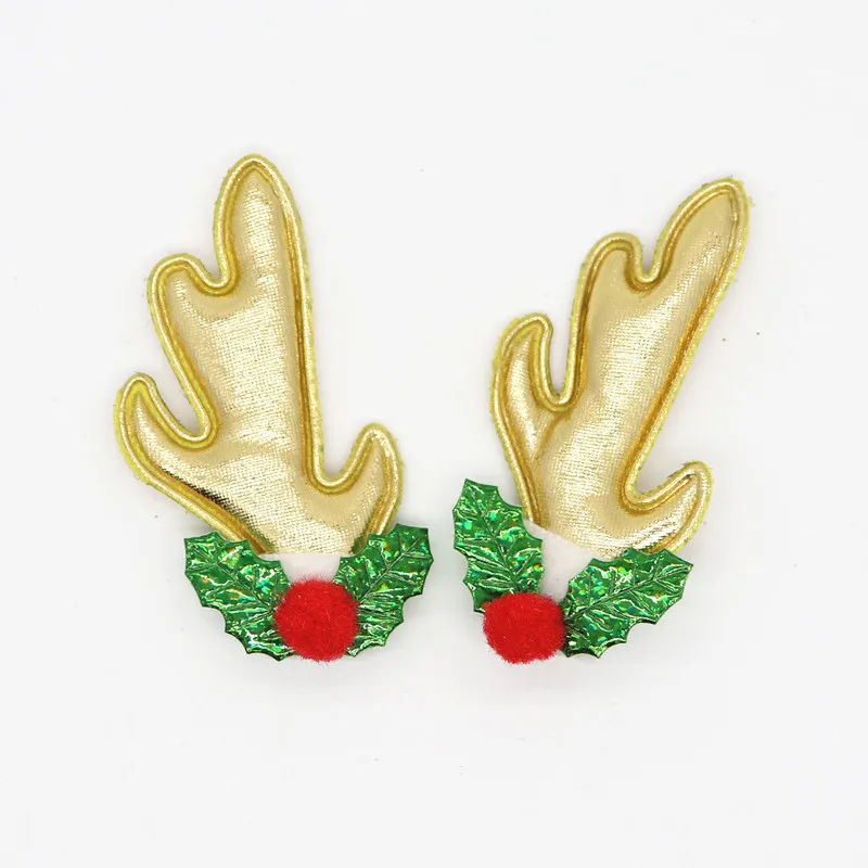 16 шт. Рождественские оленьи блестящие кожаные нетканые ткани для заколок волос