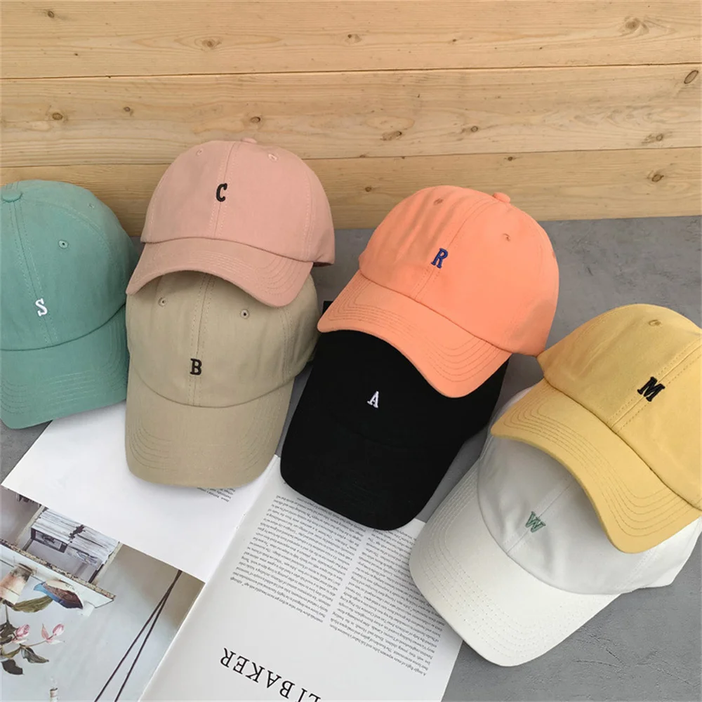 

Embroidery Letter Baseball Cap Cotton Adjustable Sun Hat for Women Men Fashion Harajuku Casual Wild Solid Color Snapback Hat