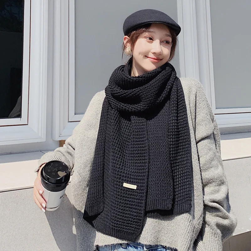 

Faux Wool Scarf Women Thick Shawls Warm Pashmina Red Wool Scarves Echarpe Ladies Artificial Cashmere Scarf Foulard Femme