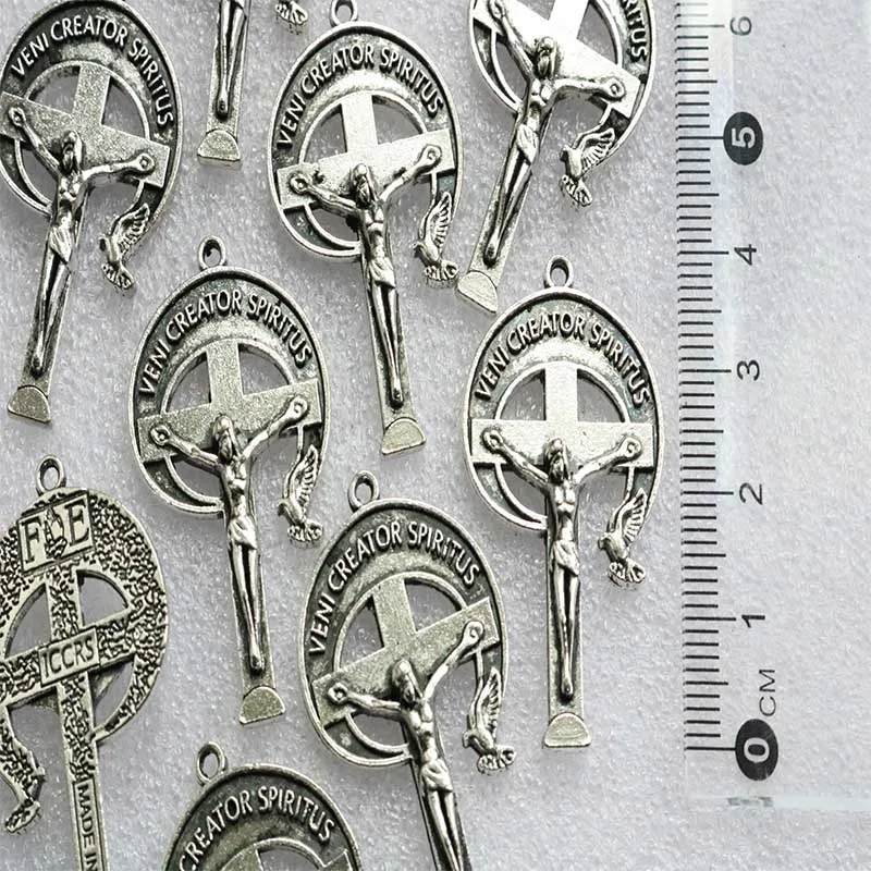 50 шт./католическая Очаровательная Классическая медаль Иисуса крест четки