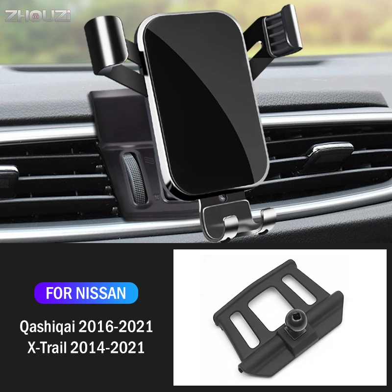 

Car Mobile Phone Holder Air Vent Stand GPS Gravity Navigation Bracket For Nissan X-Trail T32 Qashqai J11 2014-2021 Accessories