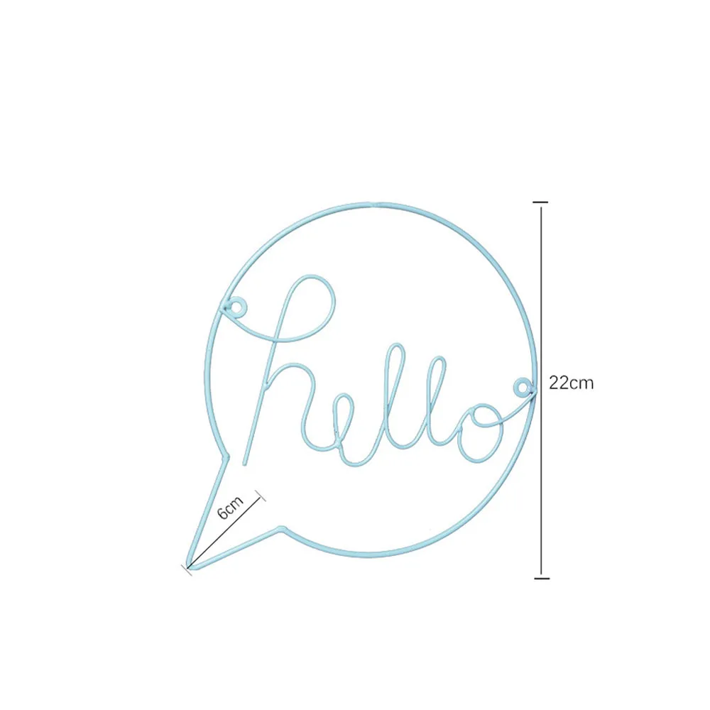 Скандинавский стиль Железный Hello Letters настенный стикер для детской комнаты