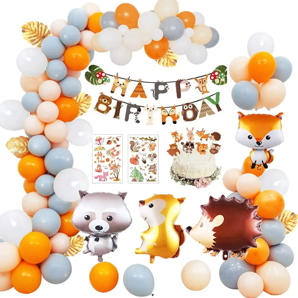 

1-9 Year Safari Animal Birthday Decorations Party Balloon for Kids Boy Girl Baby Shower Woodland Forest Theme Party Supplies