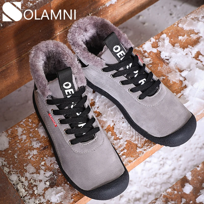 Мужские ботинки из натуральной кожи Зимние теплые плюшевые Нескользящие зимние