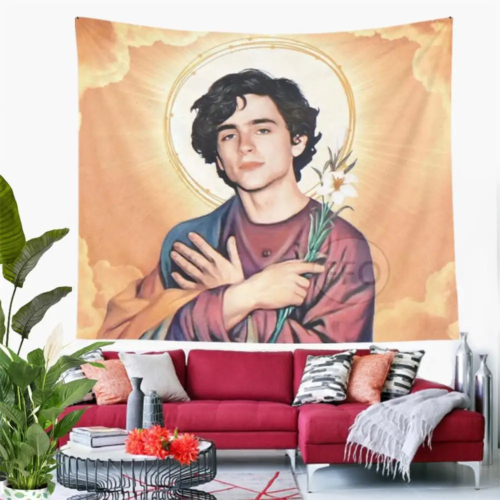 

Saint Timothee Chalamet Tapestry Wall Hanging Decor Tapestry Movie Star Portrait Tapestries Blanket Aesthetic Bedroom Decoration