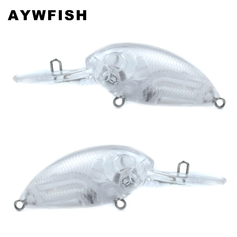 

AYWFISH 10PCS A Lot Unpainted Crankbait 55mm 3.8g Floating Clear Blanks Plastic Hard Bait Lure Bodies For Crank Fishing Wobblers