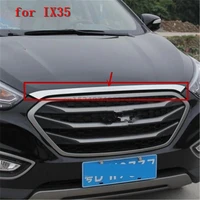 for hyundai ix35 2010 2015 high quality abs chrome front grille hood engine cover trim exterior decoration styling accessories