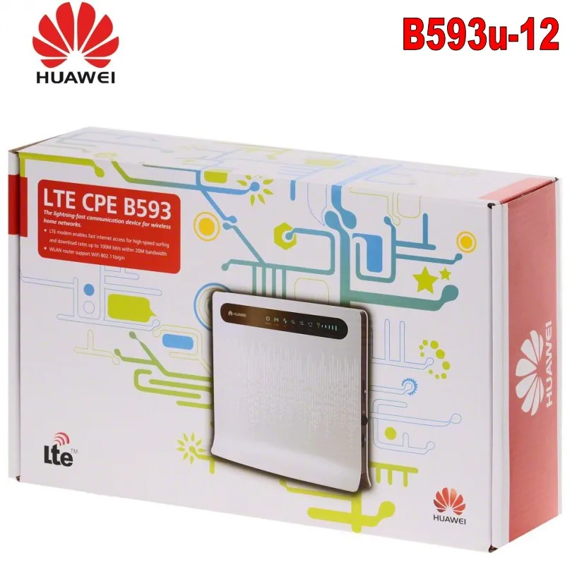 Разблокированный huawei B593 B593U-12 4 аппарат не привязан к оператору сотовой связи CPE FDD 800/900/1800/2100/2600 МГц+ 4G антенна SMA с магнитным основанием