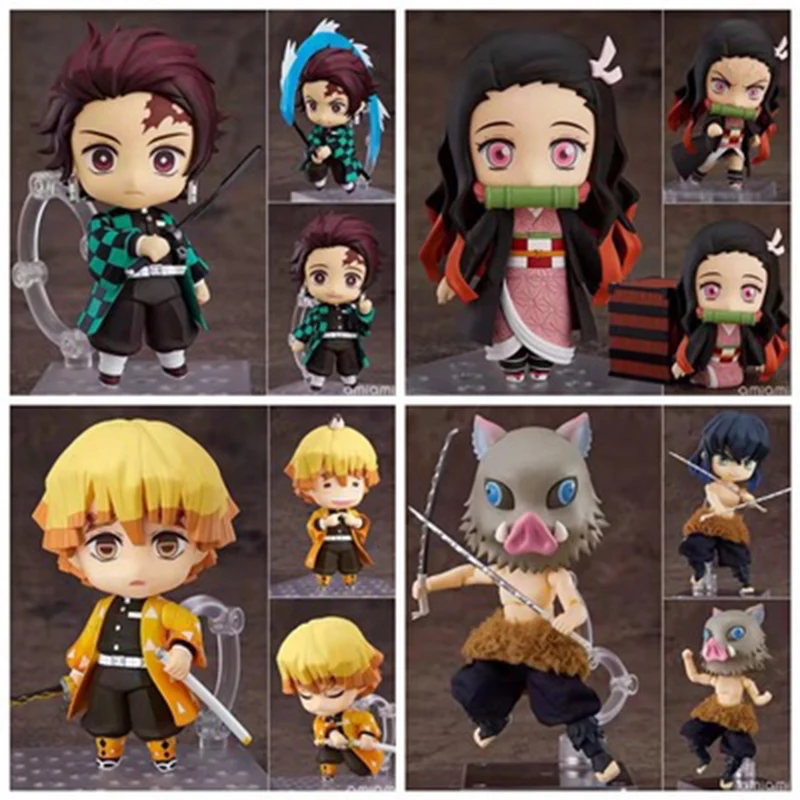 

Amine Demon Slayer Cute Ver. Kamado Nezuko Kamado Tanjirou Agatsuma Zenitsu Pig head Clay Movable Static Action Figure Toys