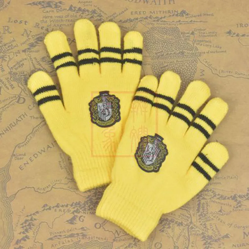 Гермионы школьный шарф для косплея Слизерин Hufflepuff стили шарфы костюмы со шляпами шейный платок для мужчин и женщин перчатки носки - Цвет: gloves 39