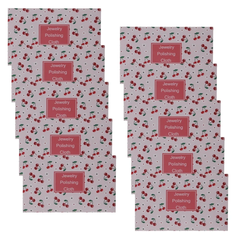 10Pcs Cute Cherry Double-Sided Polishing Cloths Jewelry Cleaning for Gold Silver and Platinum Watch Coins Cloth | Украшения и