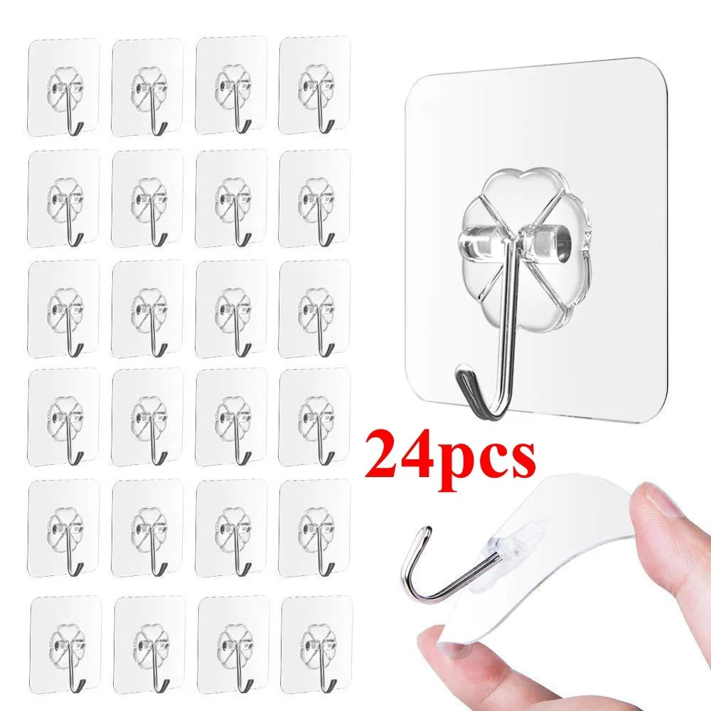 

Transparent and Strong Sticking Hooks, No Perforation, Indoor Walls, Convenient and Not Easy To Fall Off, Bathroom Wall Shower