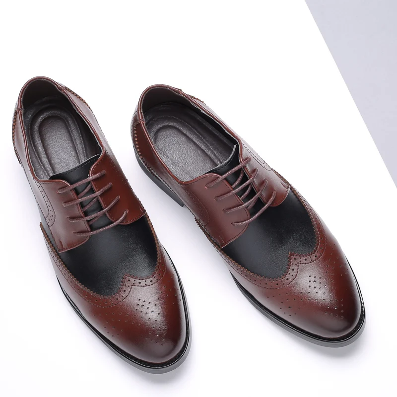 

Hot Sale Man High Quality Leather Business Casual Shoes Fashion British Style Pointed Toe Men Shoes Breathable Lace Up Oxfords