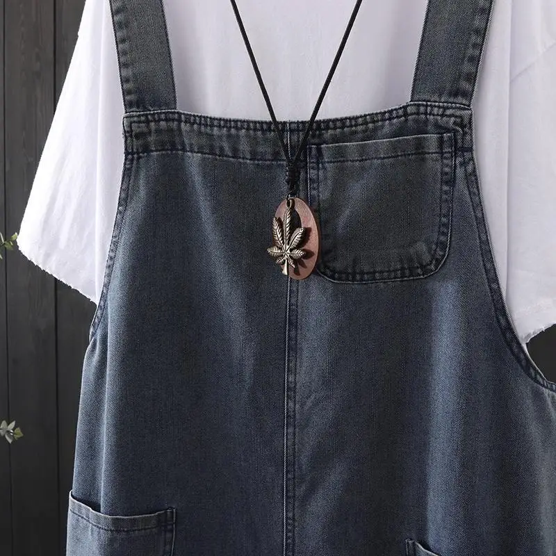 Джинсовые сарафаны для женщин 2021 сезон: весна лето новый размера плюс цельное