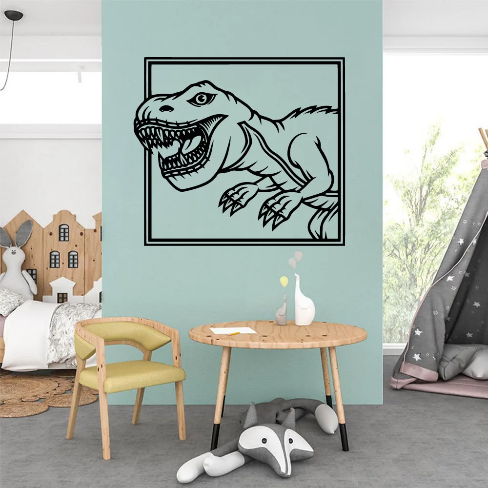 Фото Мультяшные наклейки на стену с динозавром персонализированные креативные для