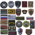 Нашивка черная с вышивкой в виде Руси Альфа, тактическая армейская Военная эмблема на липучке, нашивки для одежды, тактический декоративный значок