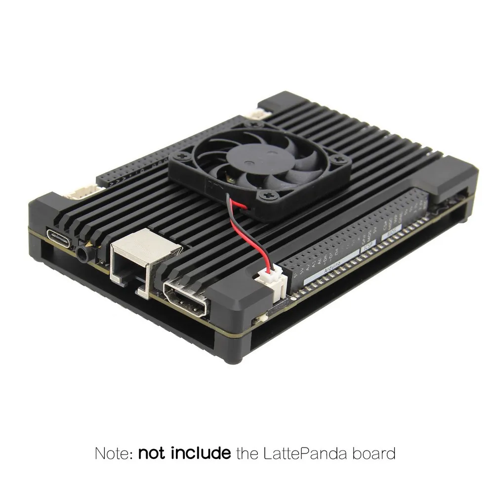 Case with Fan Чехол из алюминиевого сплава с пассивным охлаждением и радиатором для LattePanda Alpha& LattePanda Delta - Цвет: Case with Fan