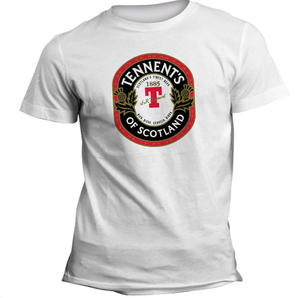 

T-Shirt Uomo Donna Logo Tennent's Birra Scozzese Cotton Tee Shirt Summer O Neck Tops