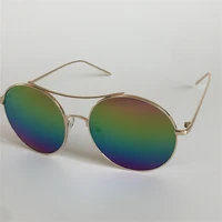 brand designer sunglasses round frame sun glasses anti uv spectacles color eyeglasses goggle ornamental a