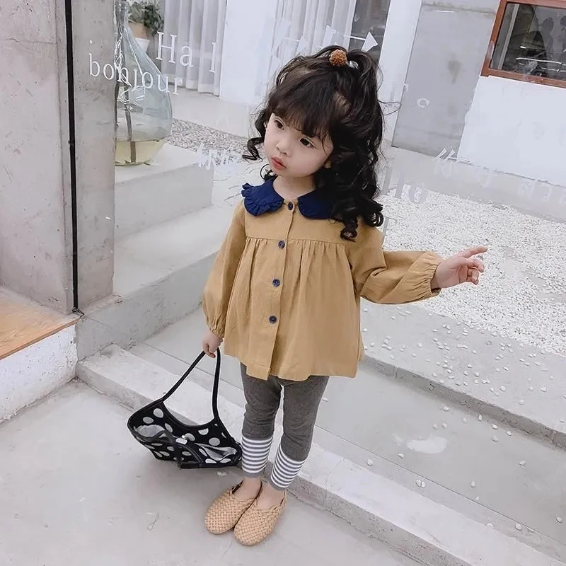 

Spring Autumn Girls Suit 2021 New Girl Baby Long Sleeve Shirt Pants 2-piece Children's Clothing Set Girl Outfits