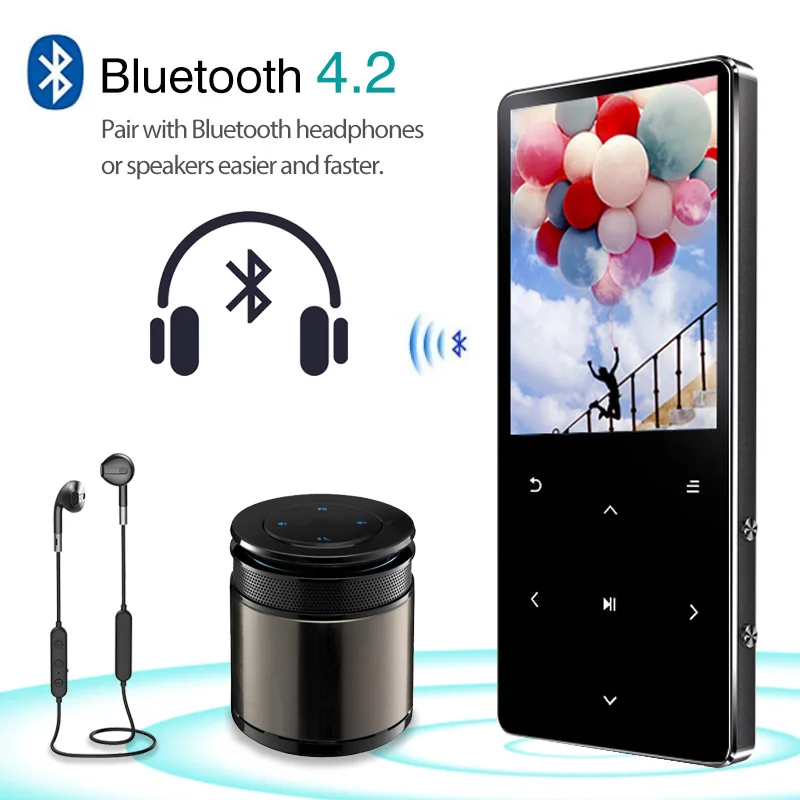 Mp3 плеер REDANT с Bluetooth динамиком встроенным сенсорным ключом 8 ГБ 16 Hi Fi металлический