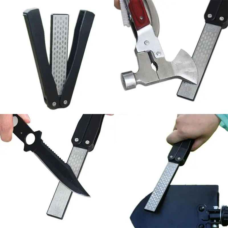 

Новое поступление, двухсторонняя Бриллиантовая точилка для ножей, точильный камень, уличный инструмент высокого качества