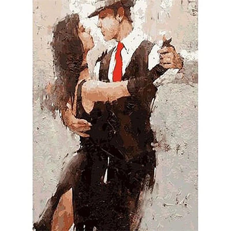 painting by numbers6 Влюбленные краски по номерам зонтик дождливый день Arcylic краски ing по номерам на холсте в рамке настенные картины искусство для гостиной - Цвет: painting by numbers6