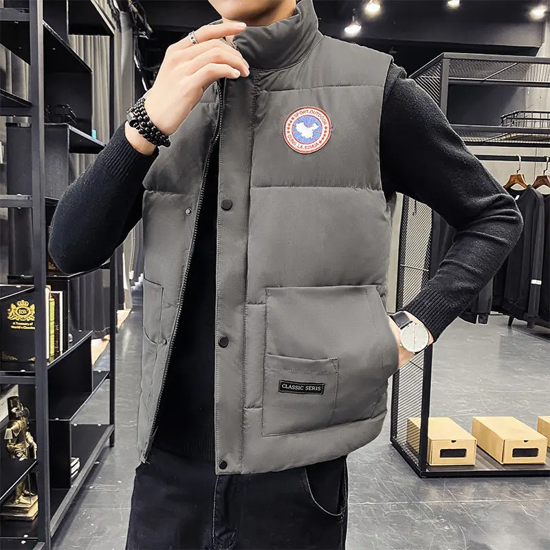 

2021 New Winter Mens Sleeveless Jacket Coats Men Down Vest without sleeves Fashion Male Padded Vests Men Thicken Waistcoats