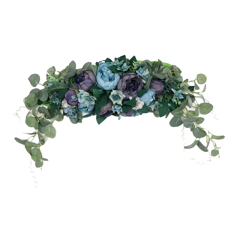 

Artificial Peony Flower Swag, Eucalyptus Wreath For Front Door Arch Wedding Party Mirror Tabletop Chair Home Decoration