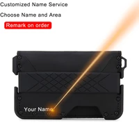 dienqi carbon fiber card holder men wallets genuine leahter rfid mini slim trifold pop up wallet male purse wallets for men 2021