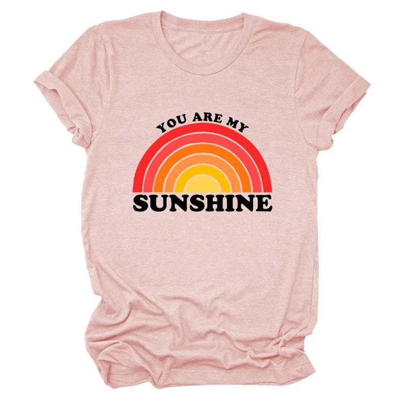 

YOU ARE MY SUNSHINE Print Women T Shirt Short Sleeve O Neck Loose Women Tshirt Ladies Tee Shirt Tops Clothes Camisetas Mujer