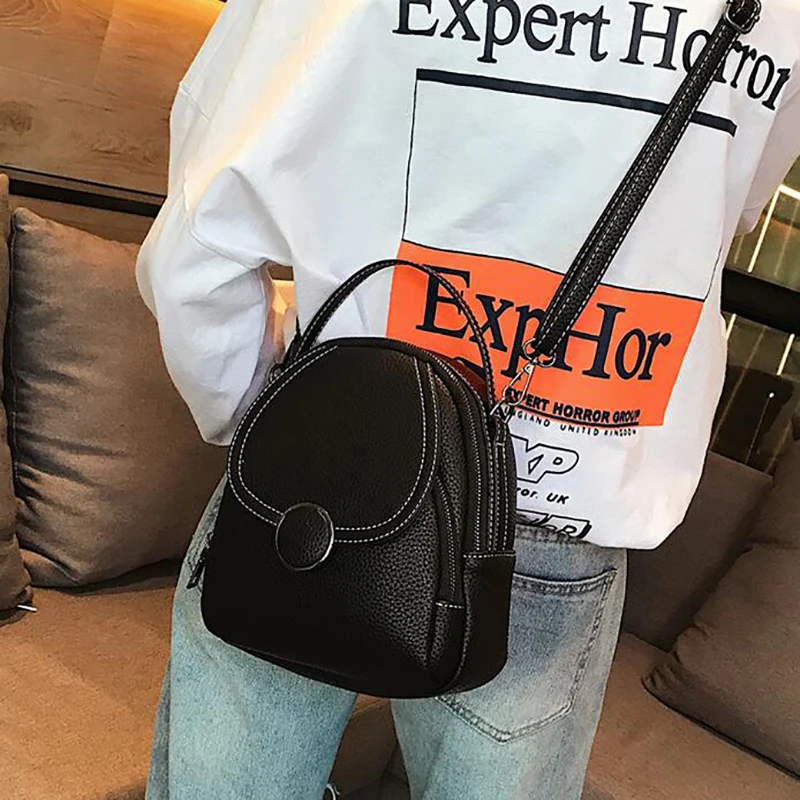 

2020 New Fashion Women Leather Backpack Mini Soft Touch Multi-Function Small Backpack Female Ladies Shoulder Bag
