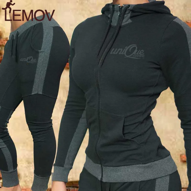 Комплекты из 2 предметов Женский комплект для бега толстовки с капюшоном и штаны