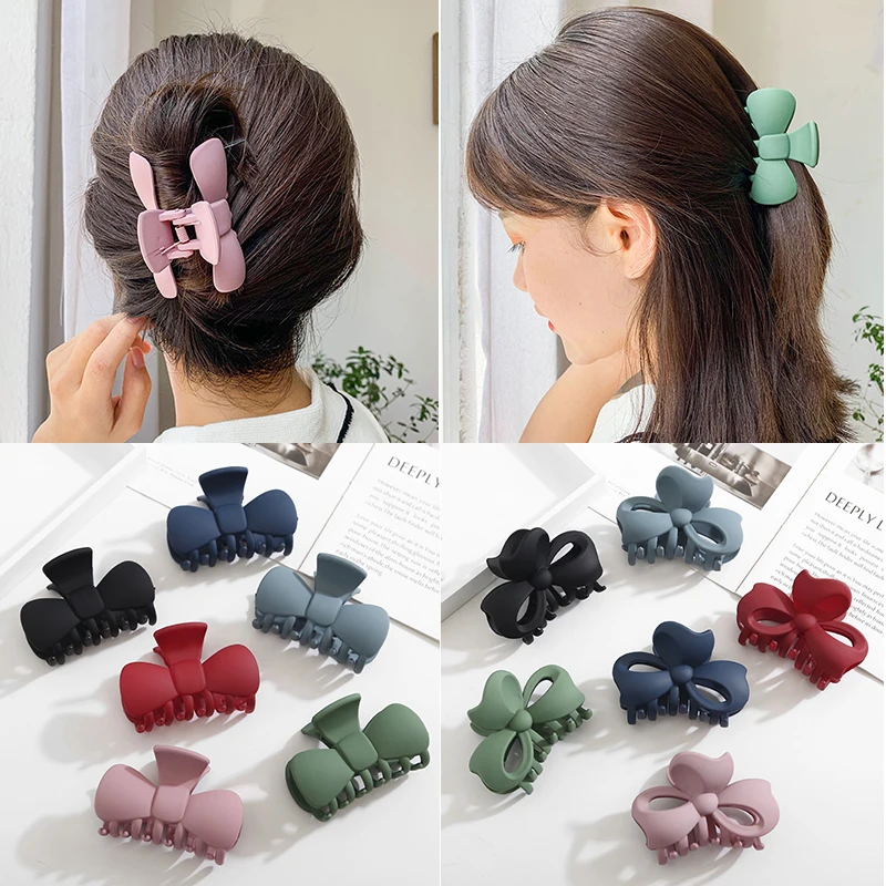 Модные милые зажимы для волос в виде бабочки с бантом акриловые девушек