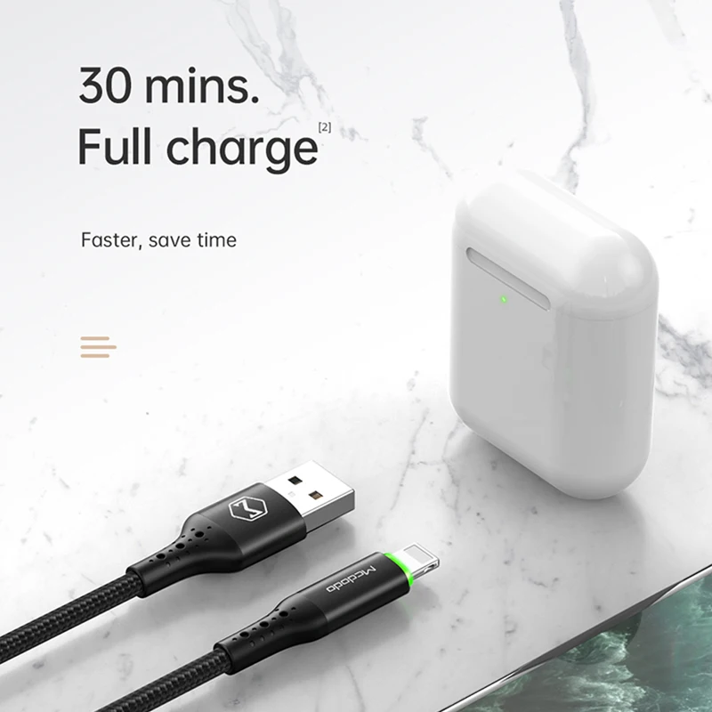 Mcdodo USB Cable for lightning iPhone 14 13 12 11 Pro Max XS XR X 8 7 iPad 3A Fast Charging iOS Charge Auto Disconnect Data Wire
