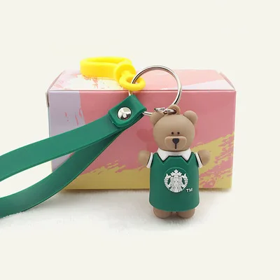 13 Новые рисунки из мультфильма ПВХ медведь брелок ледяные Медведи Милый Забавный Рождественский медведь кулон брелок пара Llaveros Porte Clefs ювелирные изделия подарок - Цвет: 13