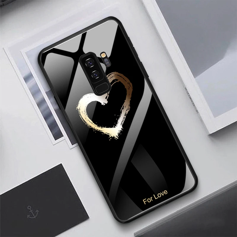Чехол для телефона из закаленного стекла для Samaung Galaxy S9 S8 Plus Note 8 чехол с узором для Samaung S9 S8 Plus Note 8 чехлы из ТПУ с мягкими краями - Цвет: 04