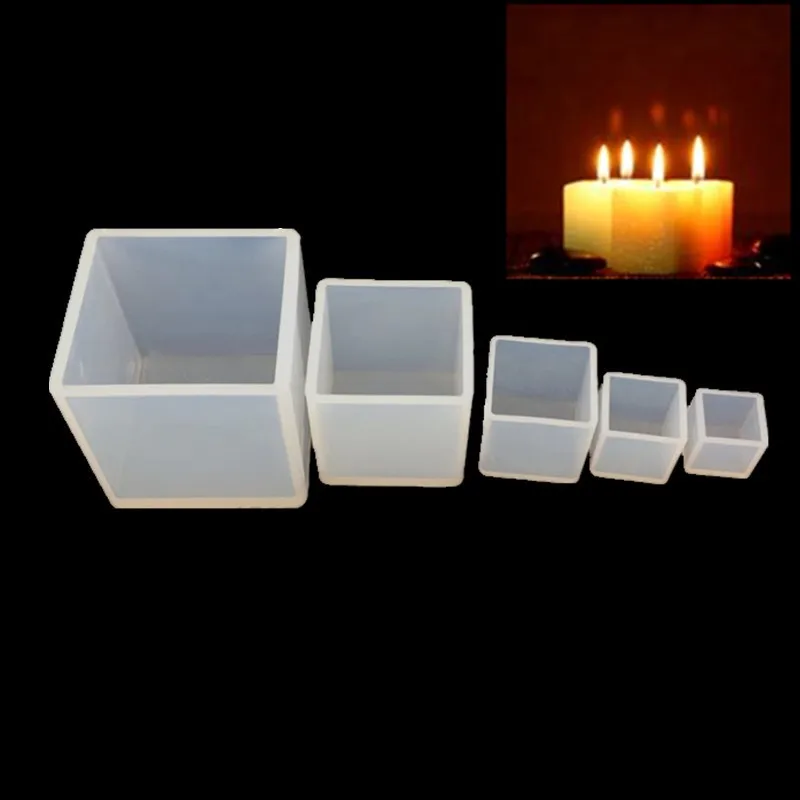 

1PC Cube Shape Candle Silicone Mold DIY Gypsum Plaster Crafts Mould Square Silicone Soap Candle Resin Molds