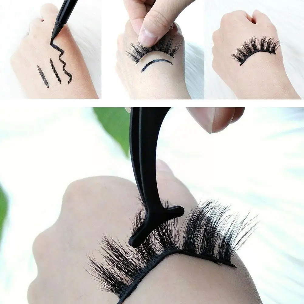 

Eyeliner Three-in-one Self-adhesive Eyeliner Glue-free Bonded Firmly And Waterproof Magnetic-free Eyelashes Non-smudg And F I7A2