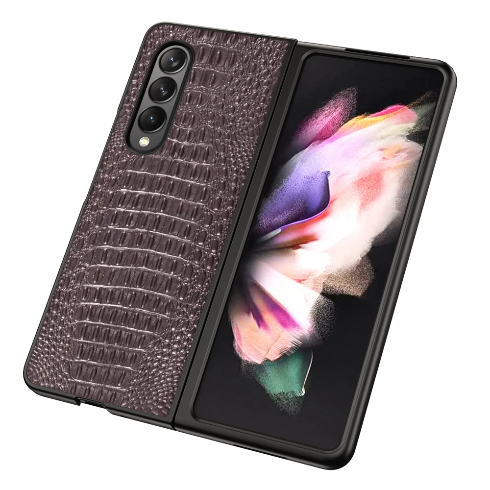 

Чехол из крокодиловой кожи для Samsung Galaxy Z Fold 3 Fold3 Fold 2 Fold2 Z Flip 3 Flip3, Ультратонкий защитный чехол