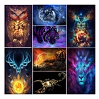 Алмазная живопись 5D сделай сам, ФЛУОРЕСЦЕНТНОЕ животное, домашний декор, мозаика, наборы для вышивки крестиком, алмазная вышивка, полная мультяшная картины