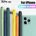 Чехол из жидкого силикона для iPhone 11, 12 Pro Max, 12 Mini, 7, 8, 6, 6S Plus, XR, X, XS, Max SE 2, 2020, мягкая бархатная задняя крышка
