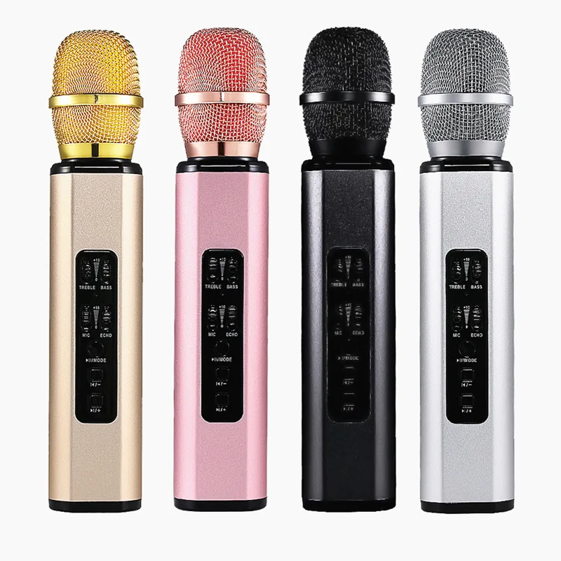 

Condenser Microphone,Multi Functional Bluetooth Microphone 4.1 Speaker Portable Microphone for Android Phone