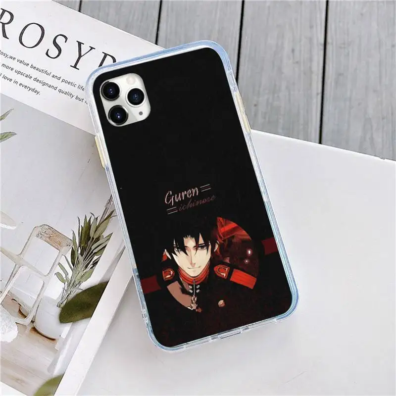 

Seraph of the end anime Guren Ichinose Phone Case for iPhone 11 12 pro XS MAX 8 7 6 6S Plus X 5S SE 2020 XR mini