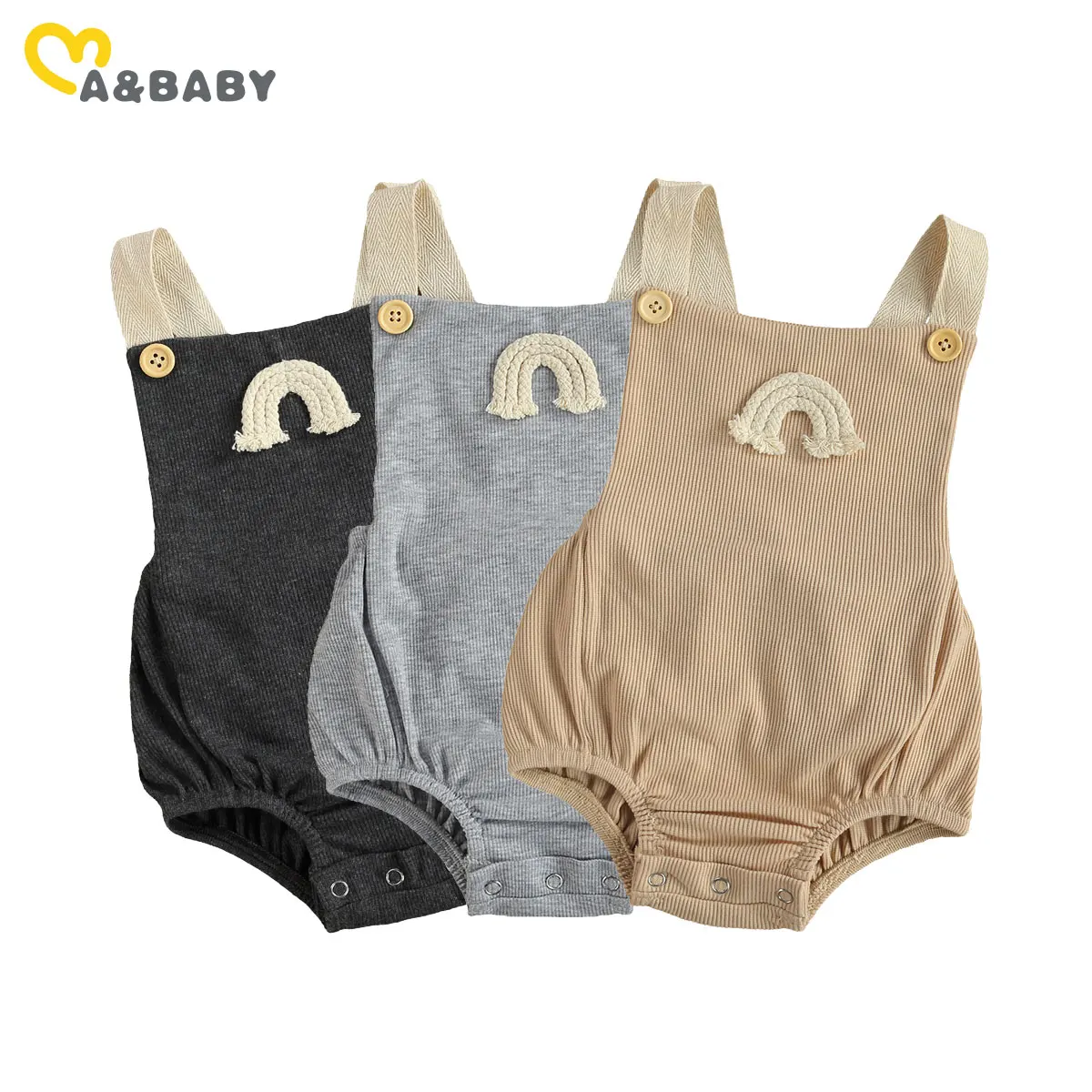 

Ma&Baby 0-18M Summer Infant Newborn Baby Boy Girl Rainbow Romper Overalls Sleeveless Jumpsuit Cute Clothes