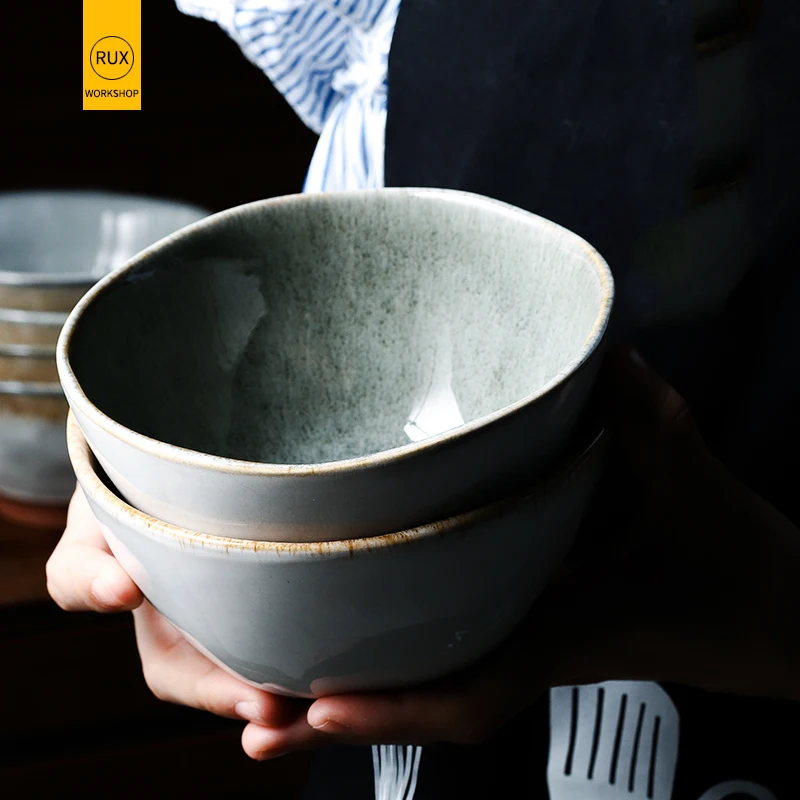 RUX мастерская 1 шт. нерегулярные Керамика чаша Лапша Салат для риса Ресторан