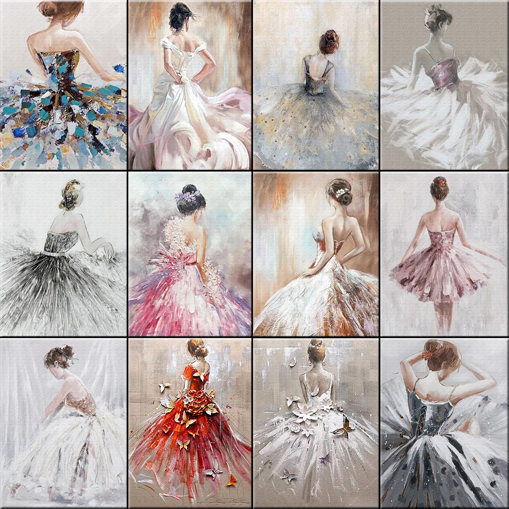 

5D Diamond Embroidery Ballet Woman Full Square Diamond Painting Abstract Picture of Rhinestones Mosaic Wall Decor Unique Gift