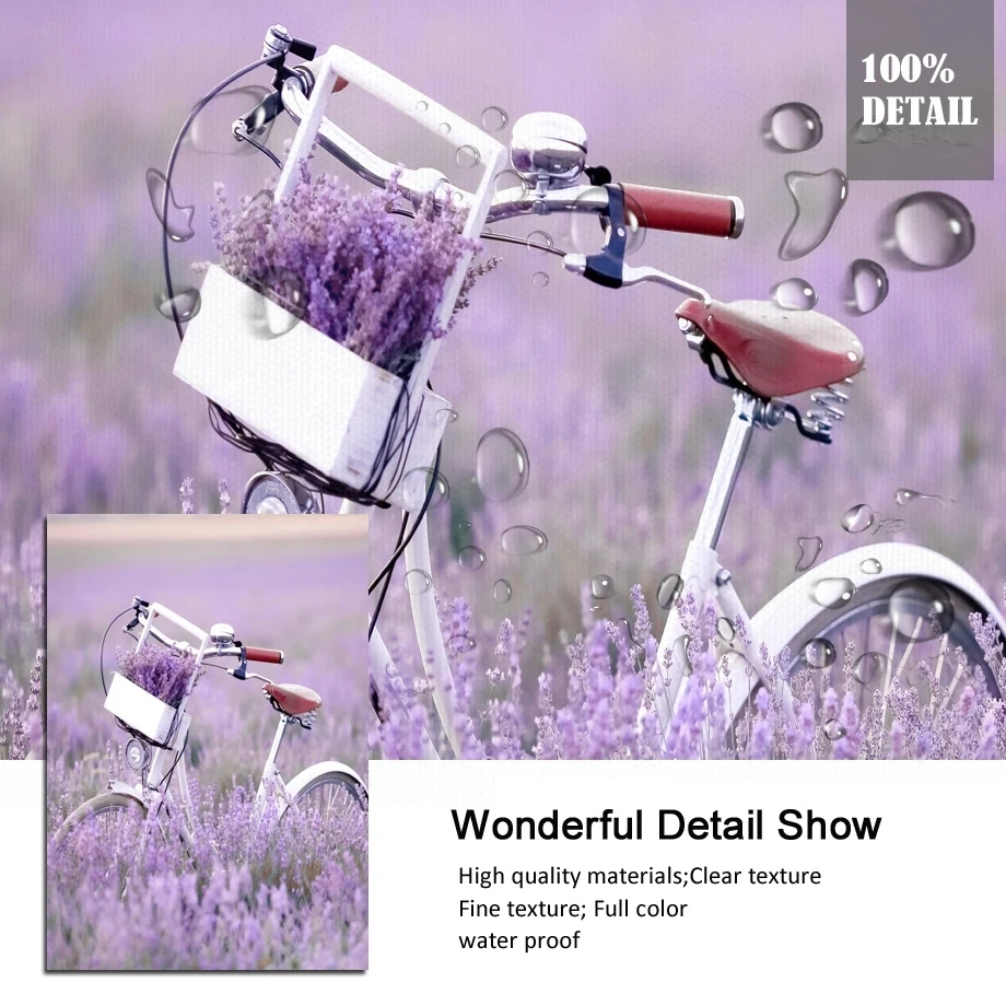 Прованс Фиолетовый Лаванда вино замок девушка пляж скандинавский настенный