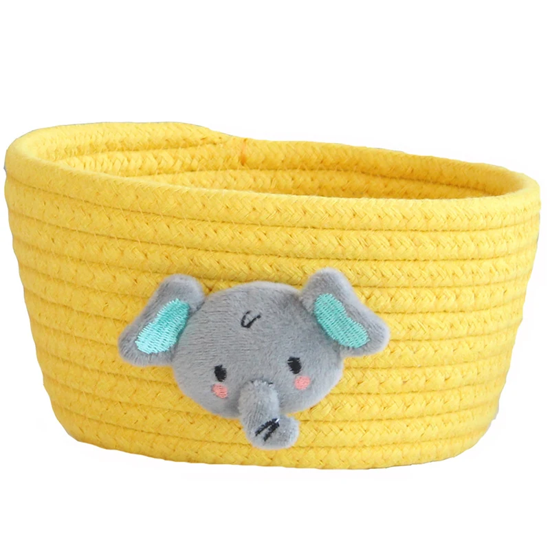 

Cartoon Animals Woven Storage Basket Toys Desktop Organizer Sundries Storage Box For Home Office AUG889